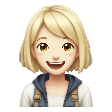 Cute laughing anime girl sticker