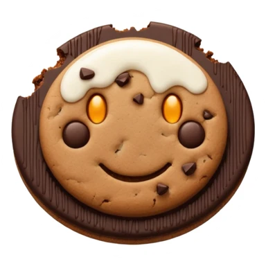 one brown dark chocolate cookie with no face sticker