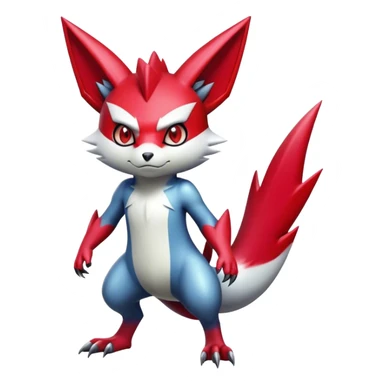 Cool Edgy Badass Shiny Digimon-Sneasel-Zangoose-hybrid full body sticker