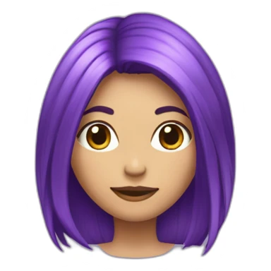 Fille au cheveux violets mi-long qui se tient debout droite en entier  sticker