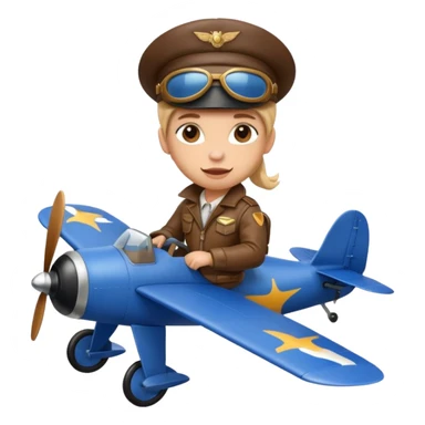  cow pilot riding blue plane sticker