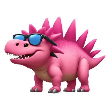 pink stegosaurus with sunglasses sticker