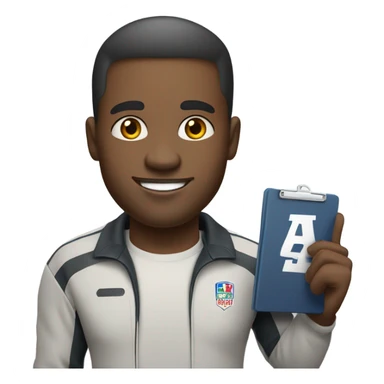 African-American/korean football coach sticker