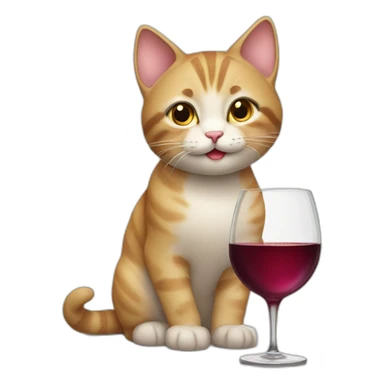 Cute cat rising a glass of wine sticker