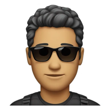 Handsome bold guy with sunglasses sticker