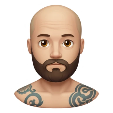 tatooed bearded bald man  sticker