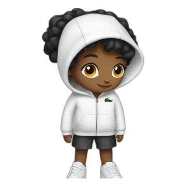 Lacoste tênis black girl with white lacoste hoodie sticker