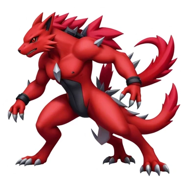 Edgy Cool Beautiful Guilmon-Zoroark, full body sticker