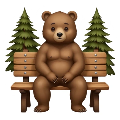 bear sitting on a bench sticker