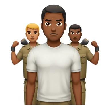 A black man taking a defensive stance against a group of aggressors sticker