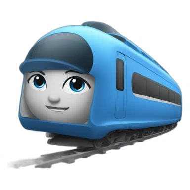 Train high velocity blue girl driving sticker