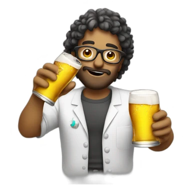 Chemist drinking beer un a party in the beach sticker