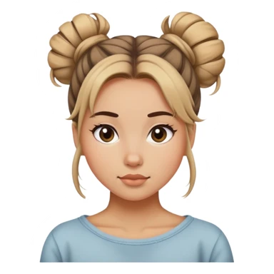 Woman cute, hair in messy bun sticker