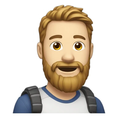 average white guy with a beard attempts to play hokey sticker