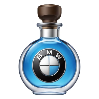 BMW logo inside a perfume bottle sticker