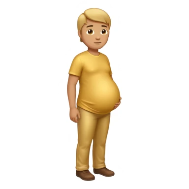 pregnant man emoji, side view, all gold sticker