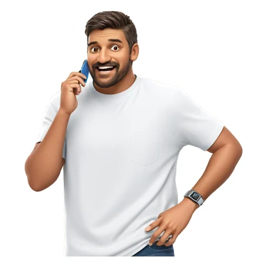 smiling boy with phone sticker