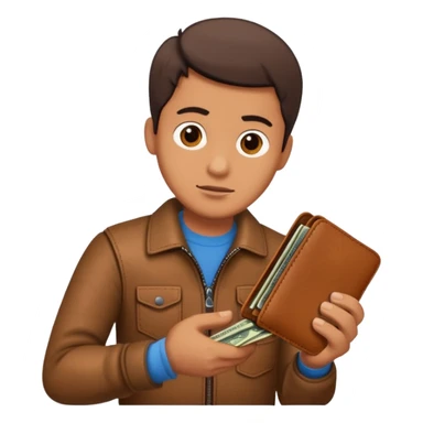 man taking out his wallet sticker