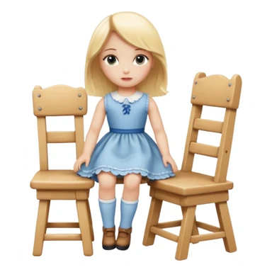 Blonde Doll Sitting On The Chair sticker