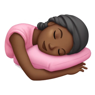black girl sleeping with pink bonnet sticker