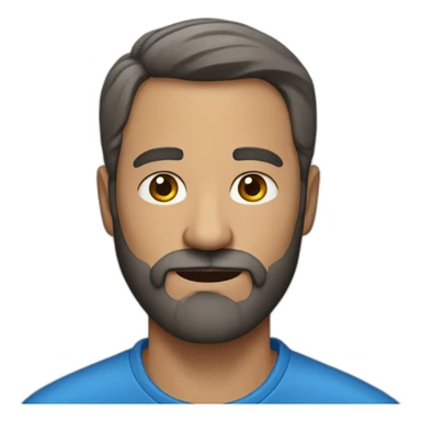 bold man with a beard around 50yo with blue shirt sticker