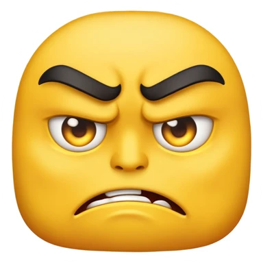 Traditional yellow emoji, eye twitching, angry, dangerous sticker