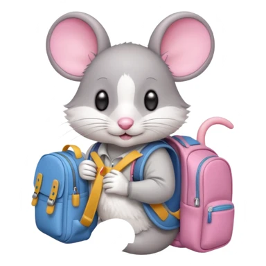 sweet mice with backpack sticker