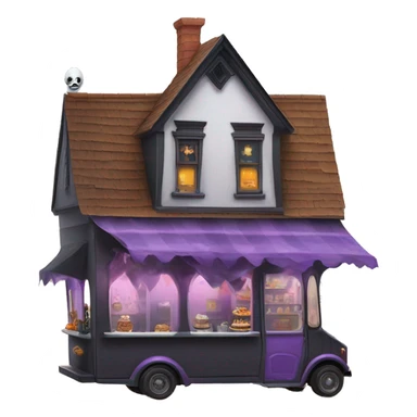 Wednesday Addams haunted dream house and food truck  sticker