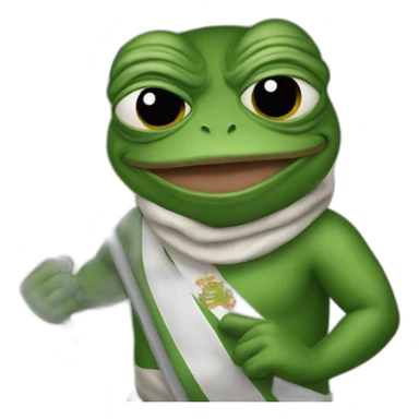 Pepe the frog holding Quebec flag sticker