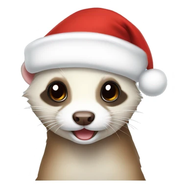 ferret wearing santa hat sticker