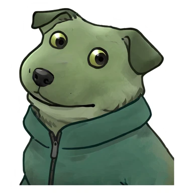 Cute dog wearing a fluffy jacket  sticker