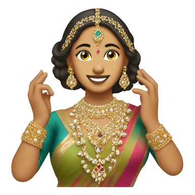 Desi classical kathak dancer with jewels sticker
