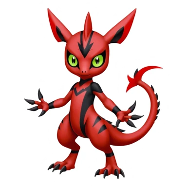 Meloetta-Guilmon-Darkrai-Pokémon-Digimon-Fakémon-fusion-hybrid-creature sticker