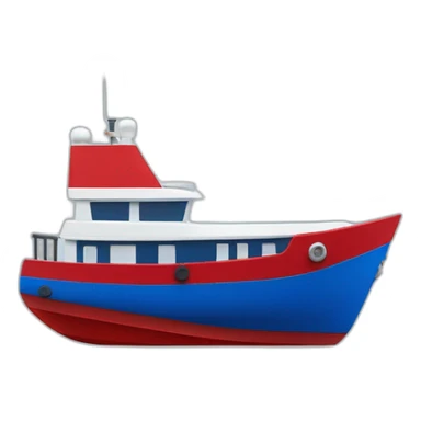 Bateau rouge noir bleu avec un m'aide soufler sticker