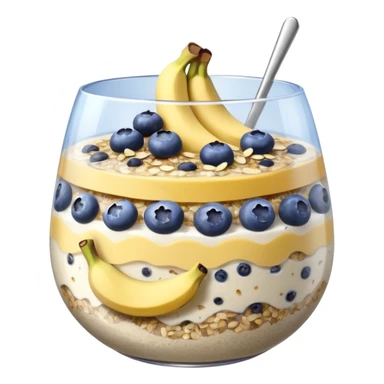 Overnight oats with banana,blueberries, honey, sky, chiaseeds sticker