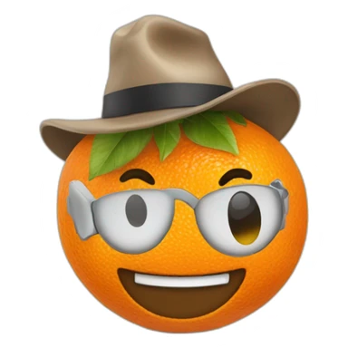 happy mandarine with detective hat sticker