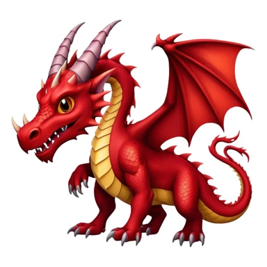 A red dragon with maroon horns sticker