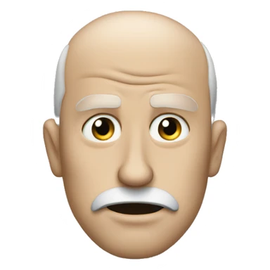 the brooding face of a white man with his finger over his mouth. sticker