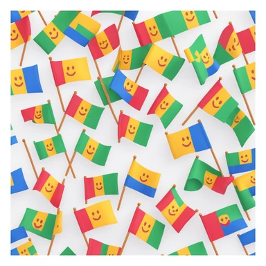 minimalist glossy 3D São João flags, emoji style, #00C7B4, symmetrical, white background, eye-level, cool white studio lighting, realistic 3D rendering sticker