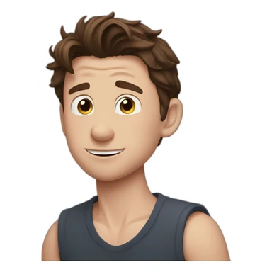 Tom Holland with belly sticker