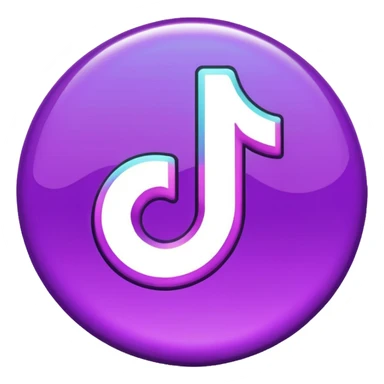 Purple and Cian Symbol of TikTok app sticker