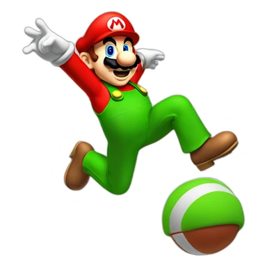 Mario Bros jumping to the goal sticker