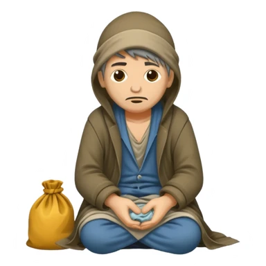 beggar who is also a homeless person poor with damaged clothing sticker