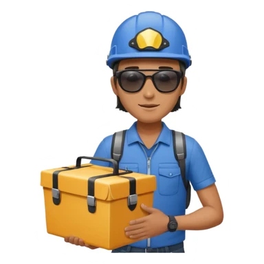 Bike courier with messenger box,Delivery Crew sticker