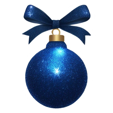 Dark blue sparkly christmas bulb with  bow sticker