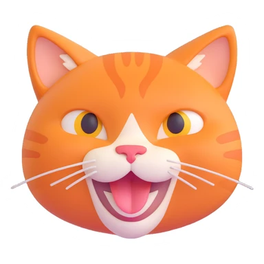 orange cat face winking sticker