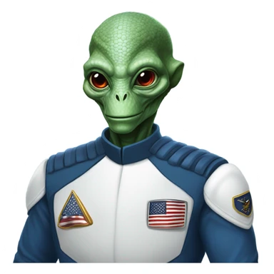 Reptilian Alien man general blue uniform usa space force, full body,  sticker