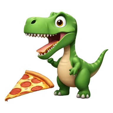 Dinosaur eating pizza  sticker
