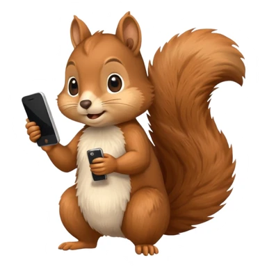 squirrel chatting on a phone sticker