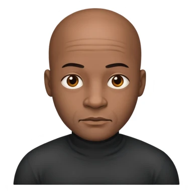 black bald man with strong and calm sticker